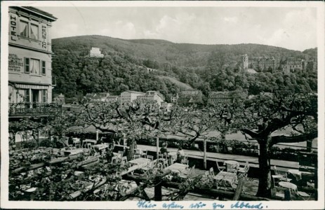 Alte Ansichtskarte Heidelberg, Hotel-Pension-Restaurant Scheffelhaus