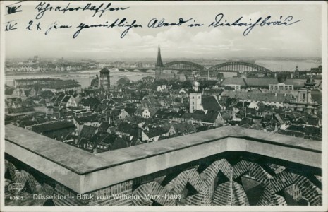 Alte Ansichtskarte Düsseldorf, Blick vom Wilhelm-Marx-Haus