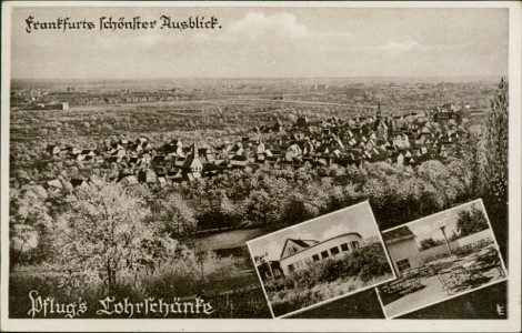 Alte Ansichtskarte Frankfurt-Seckbach, Pflug's Lohrschänke. Auf dem Lohrberg, Frankfurt/M.-Seckbach
