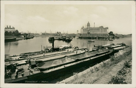 Alte Ansichtskarte Düsseldorf, Hafen