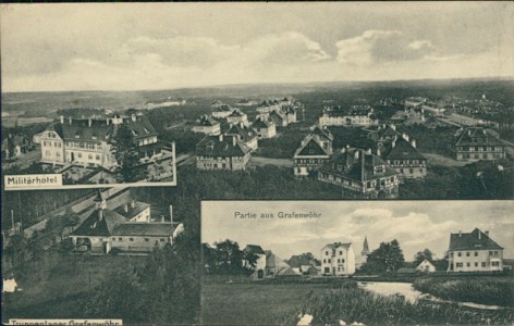 Alte Ansichtskarte Grafenwöhr, Militärhotel, Partie aus Grafenwöhr