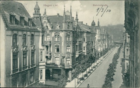 Alte Ansichtskarte Hagen i. W., Bahnhofstraße