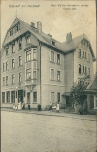 Alte Ansichtskarte Lennep, Gasthof zur Neustadt, Bes.: Walther Sonneborn, Telefon 209