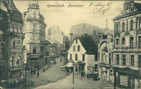 Alte Ansichtskarte Remscheid, Marktplatz