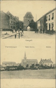 Alte Ansichtskarte Gangelt, Pfarrwohnungen, Kath. Kirche, Schule