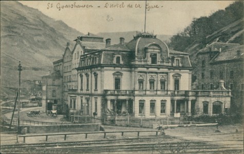 Alte Ansichtskarte Sankt Goarshausen, Bahnhofshotel