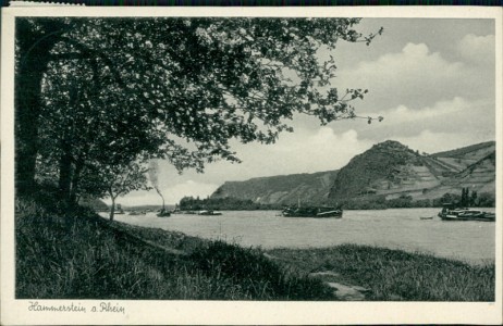 Alte Ansichtskarte Hammerstein a. Rhein, Ansicht mit Rheinschiffen