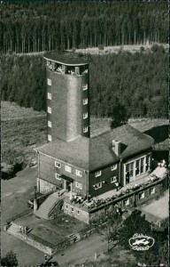 Alte Ansichtskarte Aussichtsturm Hohe Bracht im Hochsauerland, Ruf Amt Kirchhundem 395 - Alb. Cordes