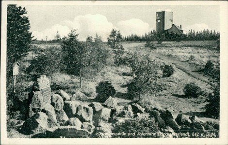 Alte Ansichtskarte Lennequelle und Astenturm (Hochsauerland), 842 m ü. M., 