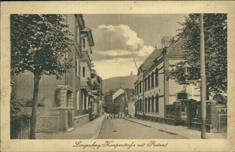 Alte Ansichtskarte Langenberg, Kamperstraße mit Postamt