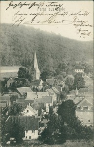 Alte Ansichtskarte Partie aus Balve, Teilansicht mit Kirche