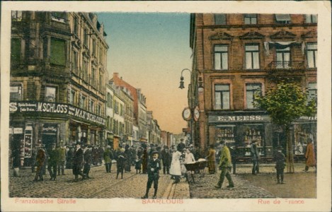 Alte Ansichtskarte Saarlouis, Französische Straße