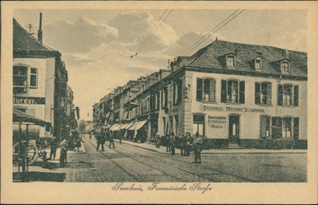 Alte Ansichtskarte Saarlouis, Französische Straße