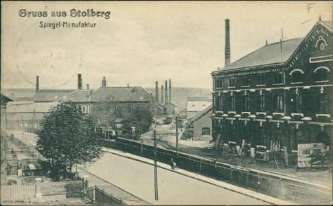Alte Ansichtskarte Gruss aus Stolberg, Spiegel-Manufaktur