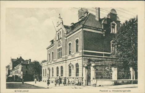 Alte Ansichtskarte Erkelenz, Postamt u. Hindenburgstraße