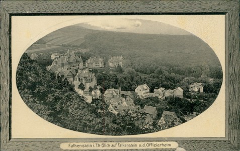 Alte Ansichtskarte Falkenstein i. Taunus, Blick auf Falkenstein u. d. Offizierheim