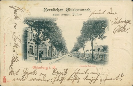 Alte Ansichtskarte Oldenburg i. H., Bahnhofstrasse