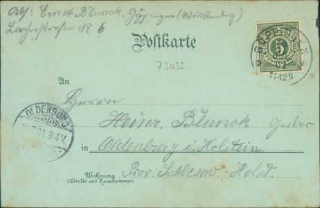 Adressseite der Ansichtskarte Gruss von der Schwäbischen Alb, Achalm Lichtenstein, Neuffen, Hohenstaufen, Tübinger Schloss, Hohenzollern