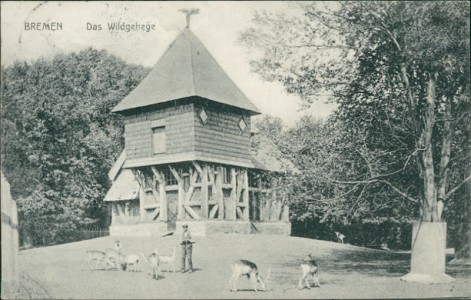 Alte Ansichtskarte Bremen, Das Wildgehege