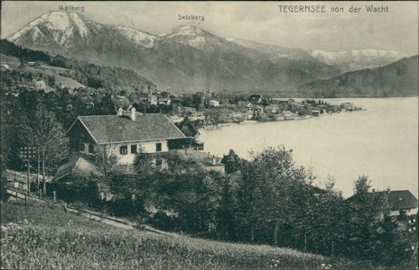 Alte Ansichtskarte Tegernsee, Blick von der Wacht