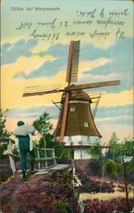 Alte Ansichtskarte Mühle bei Worpswede, 