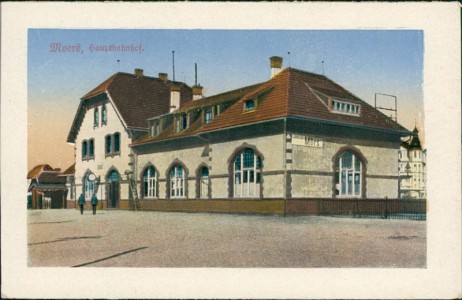 Alte Ansichtskarte Moers, Hauptbahnhof