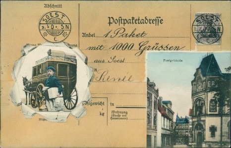 Alte Ansichtskarte Soest, 1 Paket mit 1000 Grüssen aus Soest