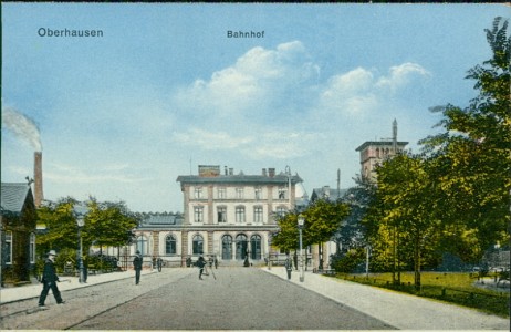 Alte Ansichtskarte Oberhausen, Bahnhof