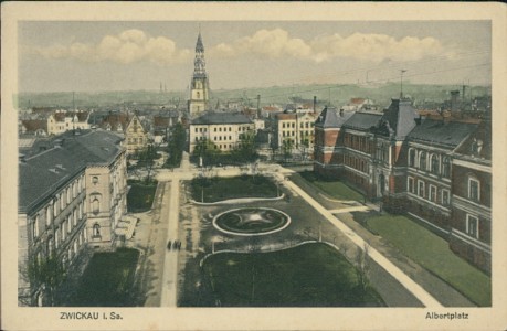 Alte Ansichtskarte Zwickau i. Sa., Albertplatz