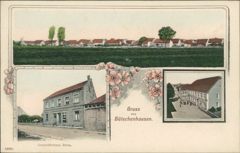 Alte Ansichtskarte Gruss aus Hütschenhausen, Total, Geschäftshaus Reiss