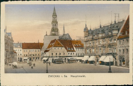 Alte Ansichtskarte Zwickau i. Sa., Hauptmarkt