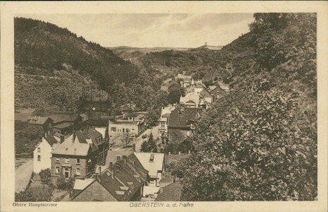 Alte Ansichtskarte Oberstein a. d. Nahe, Obere Hauptstrasse