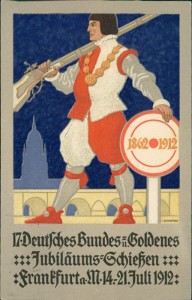 Alte Ansichtskarte Frankfurt a. M., 17. Deutsches Bundes- u. Goldenes Jubiläums-Schießen 14.-21. Juli 1912