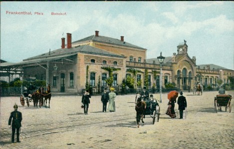 Alte Ansichtskarte Frankenthal, Pfalz, Bahnhof