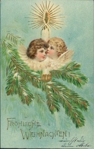 Alte Ansichtskarte Fröhliche Weihnachten, Engel