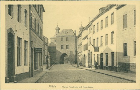 Alte Ansichtskarte Jülich, Kleine Ruhrstraße mit Hexenturm
