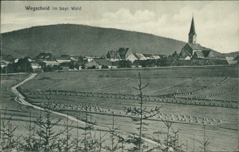 Alte Ansichtskarte Wegscheid im bayr. Wald, Gesamtansicht