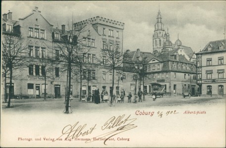 Alte Ansichtskarte Coburg, Albertsplatz