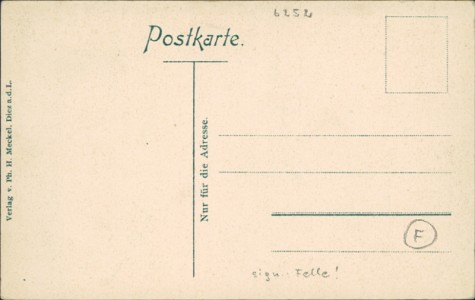 Adressseite der Ansichtskarte Diez a. d. Lahn, Villenviertel