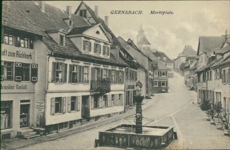 Alte Ansichtskarte Gernsbach, Marktplatz