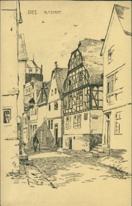 Alte Ansichtskarte Diez, Altstadt