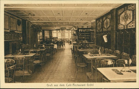 Alte Ansichtskarte Solingen, Mittl. Kaiserstr., Gruss aus dem Café-Restaurant Gröhl