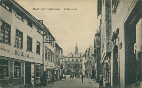 Alte Ansichtskarte Gruß aus Castellaun, Marktstraße
