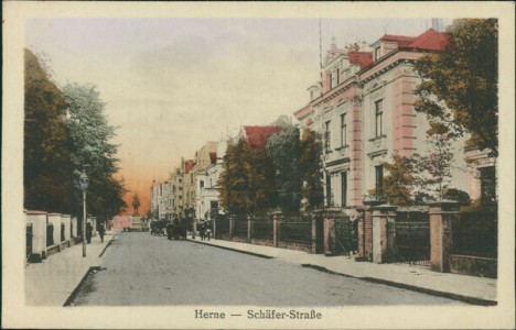 Alte Ansichtskarte Herne, Schäfer-Straße