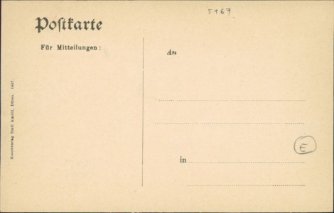 Adressseite der Ansichtskarte Heimbach Eifel, Teilansicht