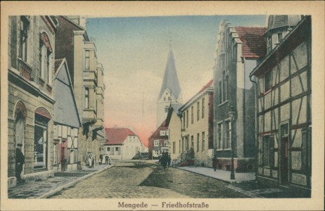 Alte Ansichtskarte Mengede, Friedhofstraße