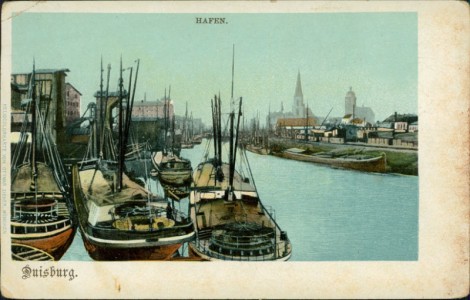 Alte Ansichtskarte Duisburg, Hafen