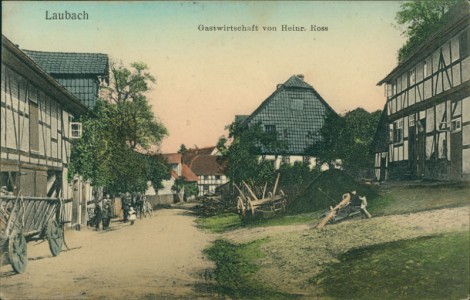 Alte Ansichtskarte Laubach, Gastwirtschaft von Heinr. Ross