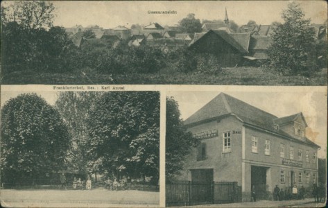 Alte Ansichtskarte Gruss aus Niederursel, Gesamtansicht, Frankfurterhof, Bes.: Karl Amsel