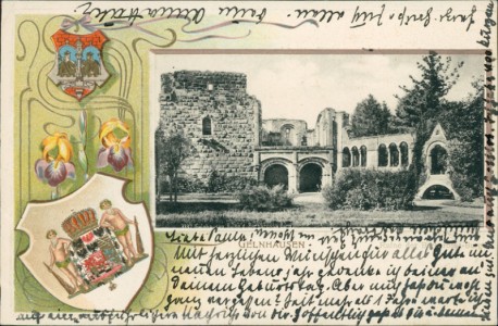 Alte Ansichtskarte Gelnhausen, Ruine der Barbarossa-Burg